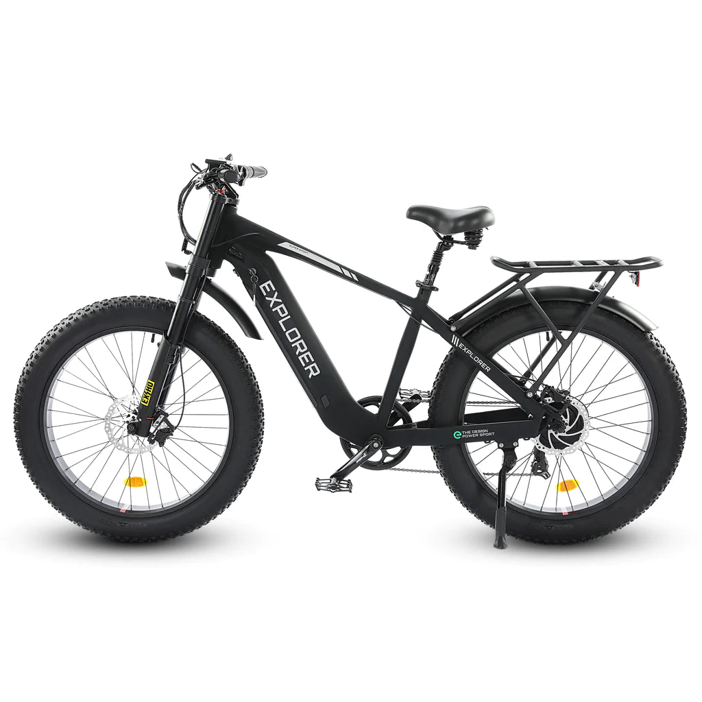 Ecotric Explorer 26 inches 48V Fat Tire Electric Bike with Rear Rack, Top Speed 25MPH