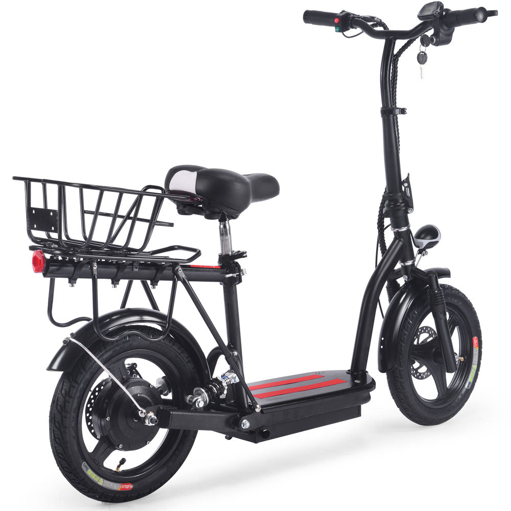 MotoTec Cruiser 48v 350w Lithium Electric Scooter Black, Top Speed: 18mph