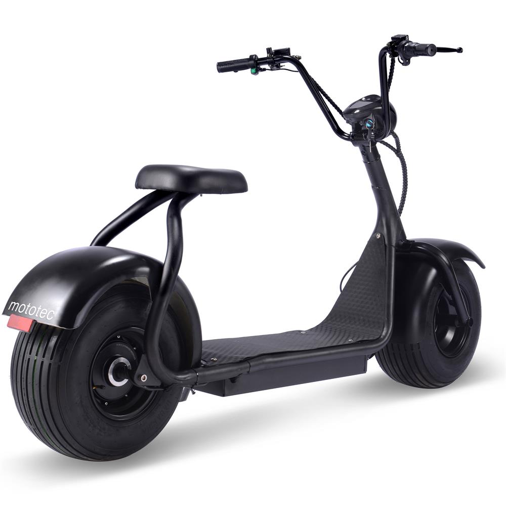 MotoTec Fat Tire 60v 18ah 2000w Lithium Electric Scooter Black, Top speed - 32mph