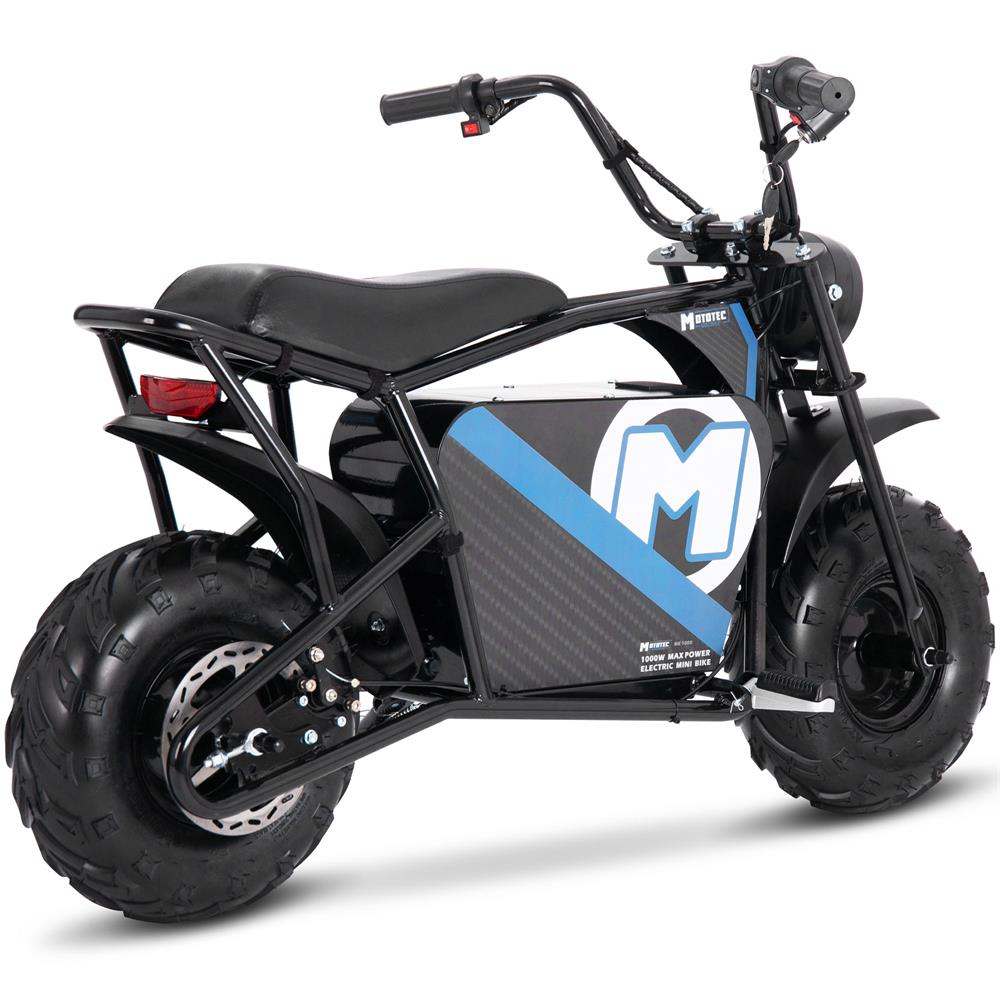 MotoTec 48v 1000w Electric Mini Bike Black, Top Speed: 20mph