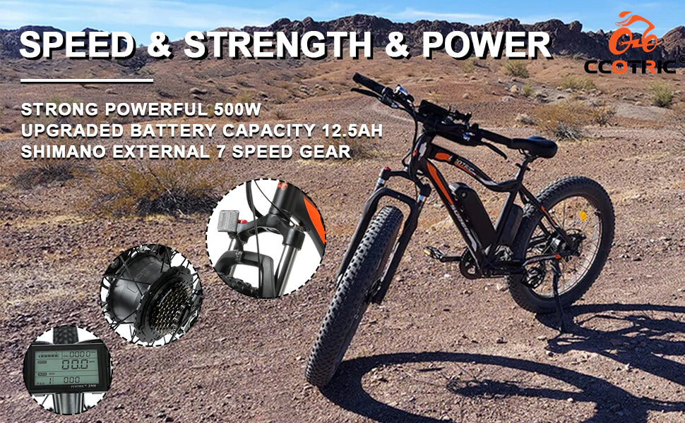 UL Certified-Ecotric Rocket Fat Tire Beach Snow Electric Bike, Top Speed: 25 MPH