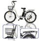 Ecotric 26 Inch Peacedove electric city bike with basket and rear rack, Top Speed 25MPH