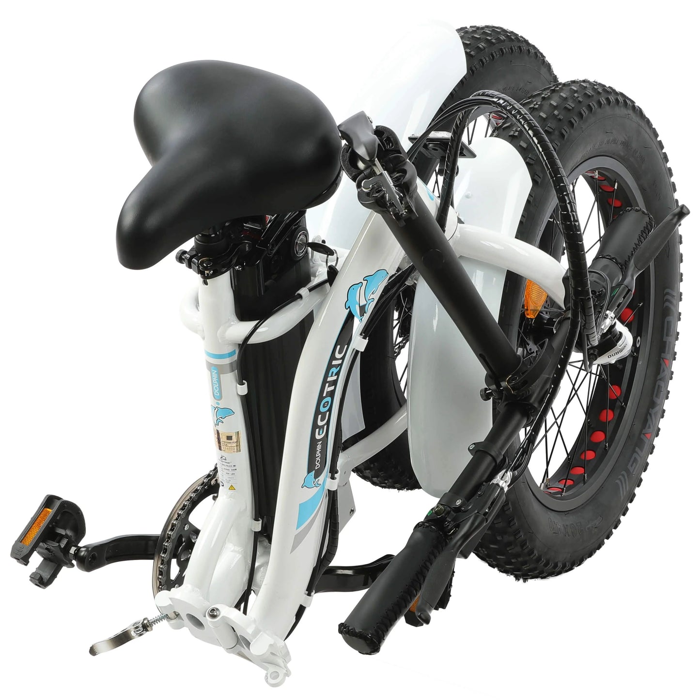 UL Certified-Ecotric 20inch portable and folding fat bike model Dolphin, Top Speed: 25 MPH